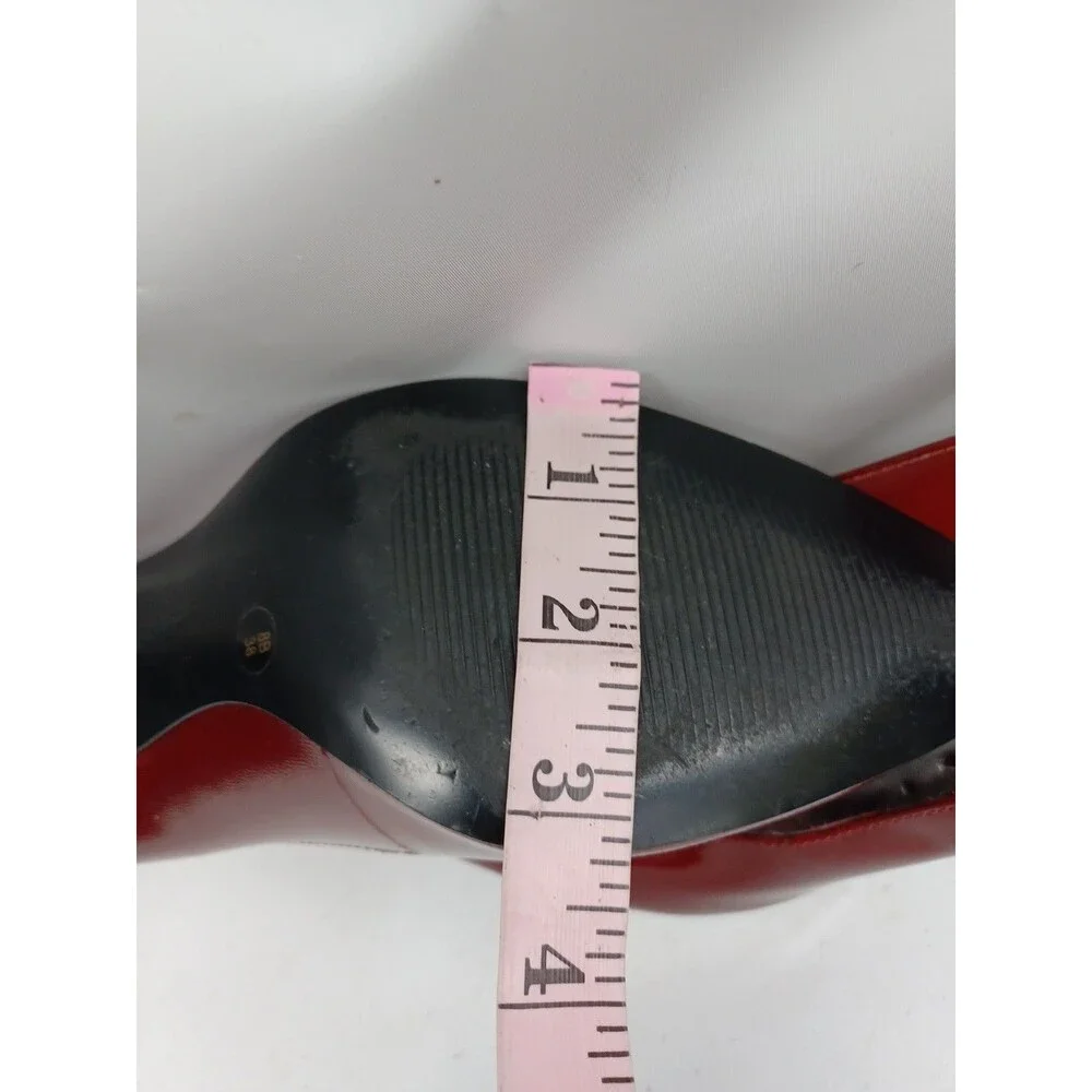 BCBG Girls Sexy Red Leather Shimmery Stiletto Heels Sz 8 B